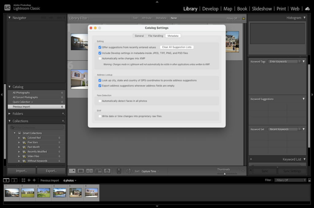 Input Metadata in Lightroom