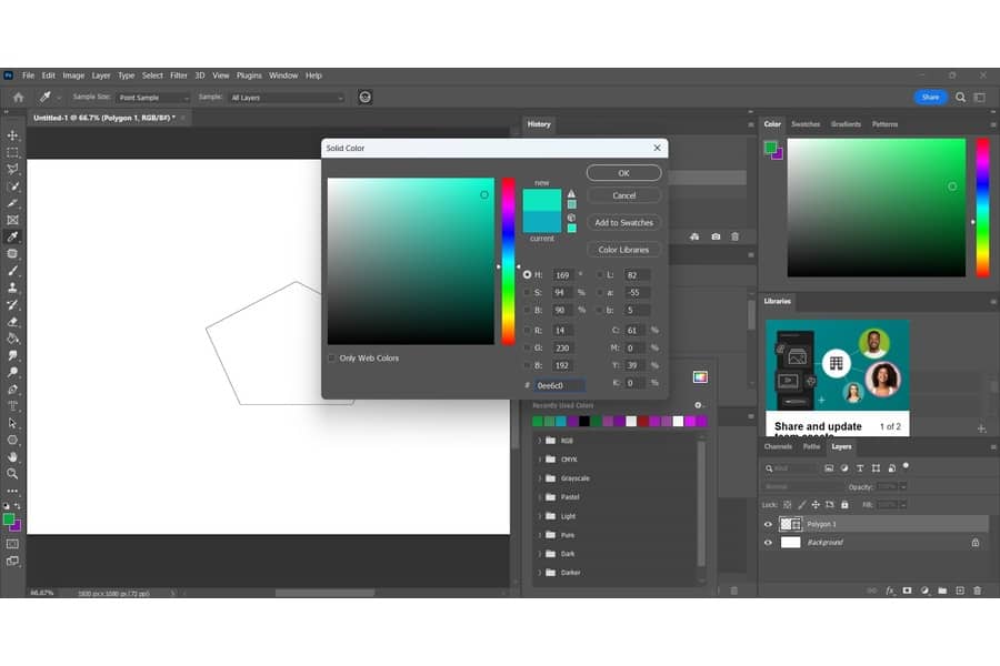 Atur Fill Options menggunakan Photoshop