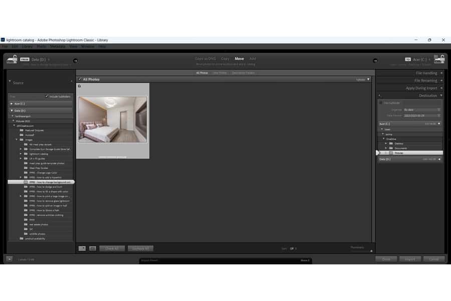 Import the Image in Lightroom