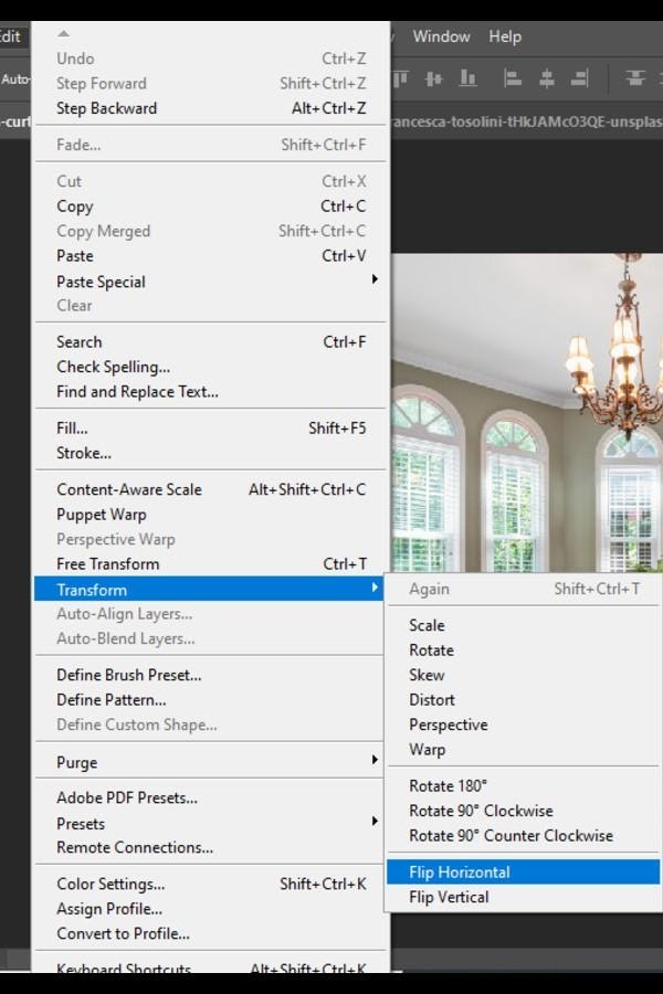 edit menu options