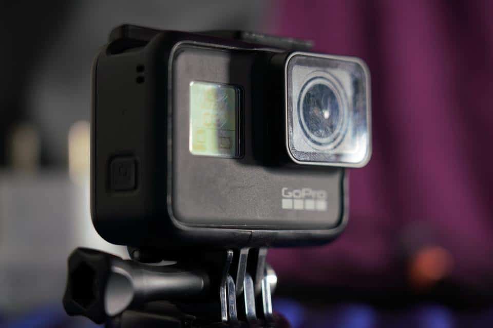 Close up shot of black GoPro camera