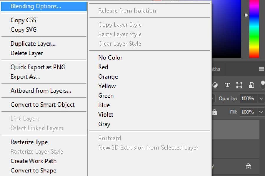 Adjusting Gradient Overlay settings in Photoshop