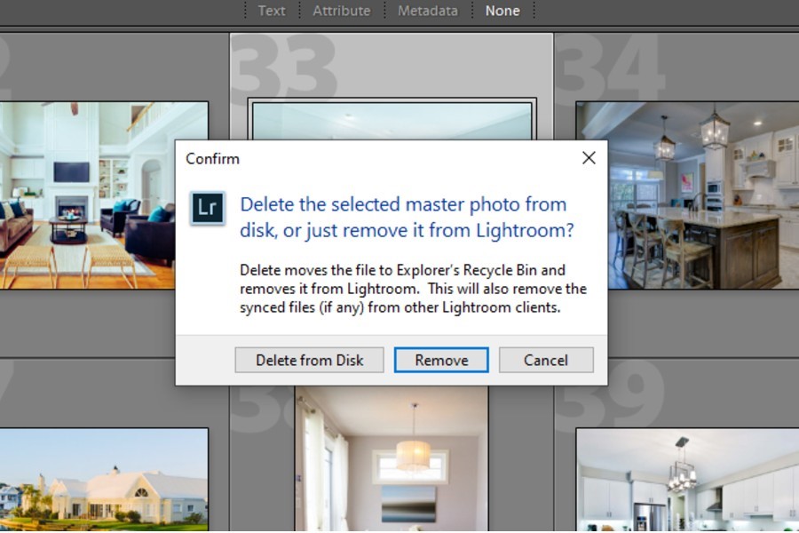 Confirmation popup before deleting photo from Lightroom