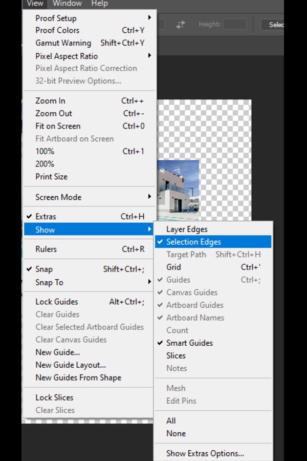 Nascondere un livello selezionato in Photoshop