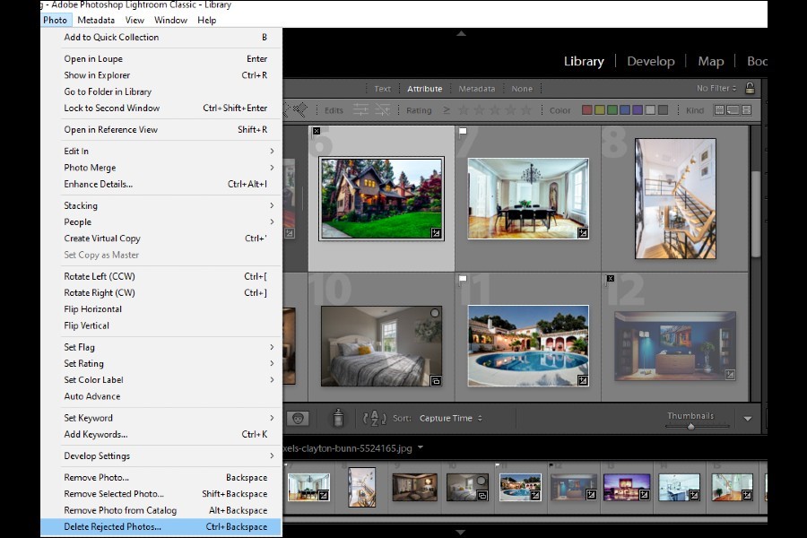 Removing rejected photos in Lightroom