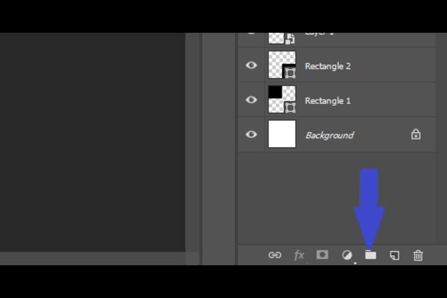 Using Create a New Group icon in Photoshop