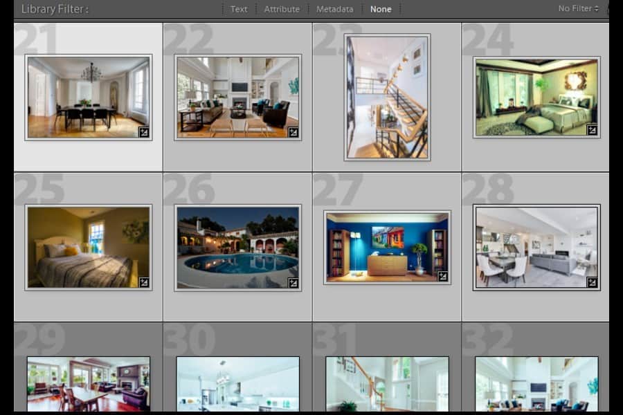 Meerdere foto's selecteren in Lightroom in Bibliotheekfilter