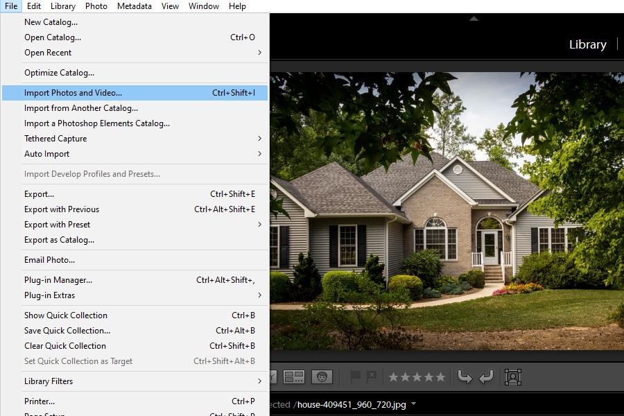 Importing the images into Lightroom 5