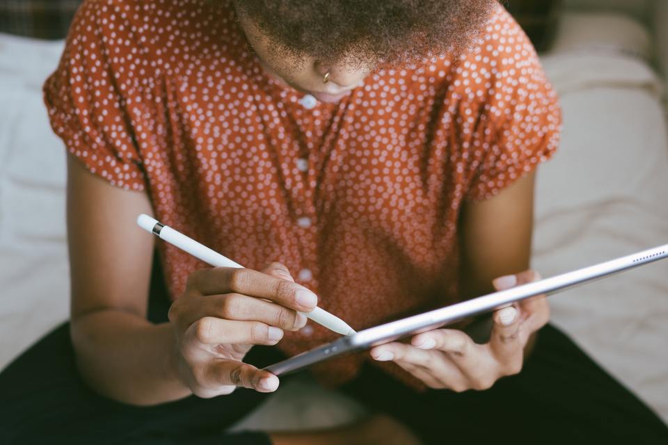 Person using a tablet